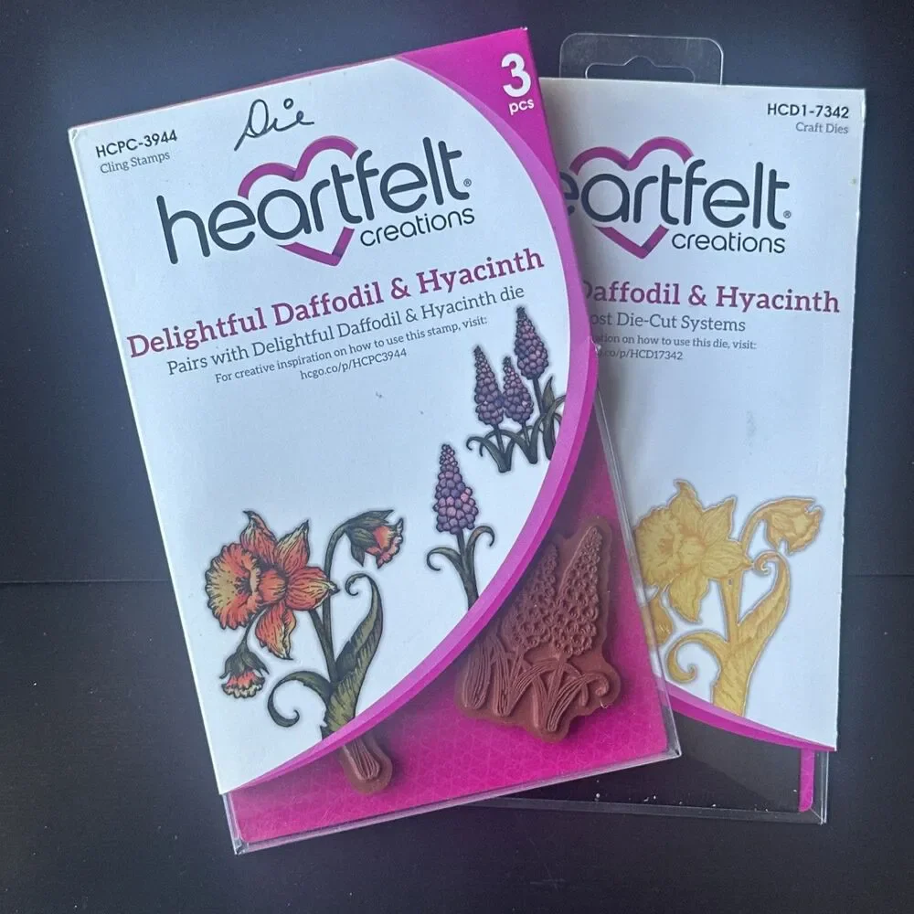 Heartfelt Creations Delightful Daffodil Hyacinth Die Cling Stamp HCD1-7342 3944